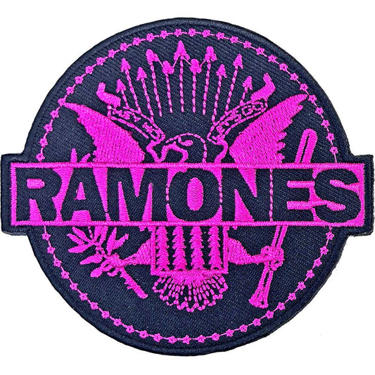 Ramones Pink Seal Embroidered Patch Front
