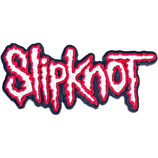 Slipknot Cut-Out Logo Red Border Embroidered Patch Front