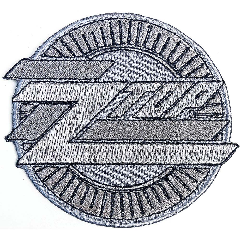 ZZ Top Metallic Logo Embroidered Patch Front