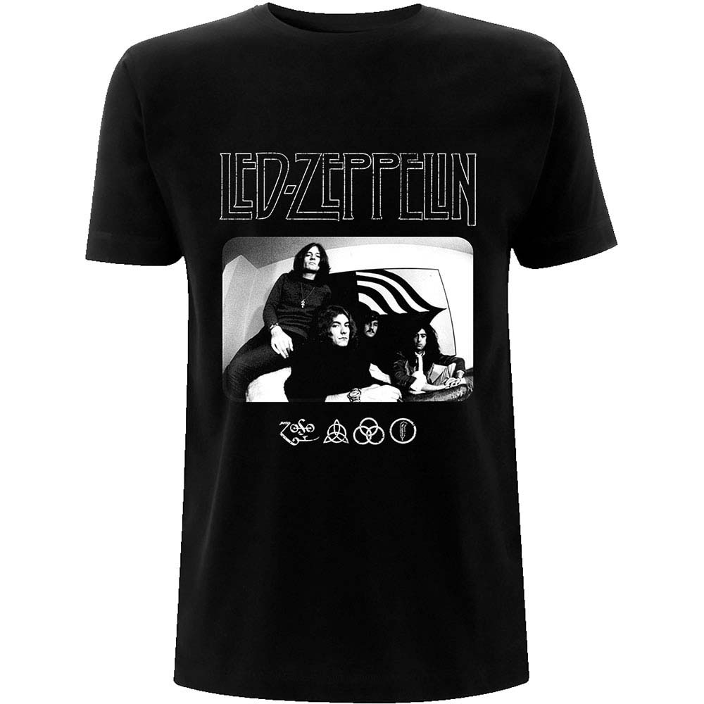 Led Zeppelin Icon Logo Photo Slim Fit T-shirt Front
