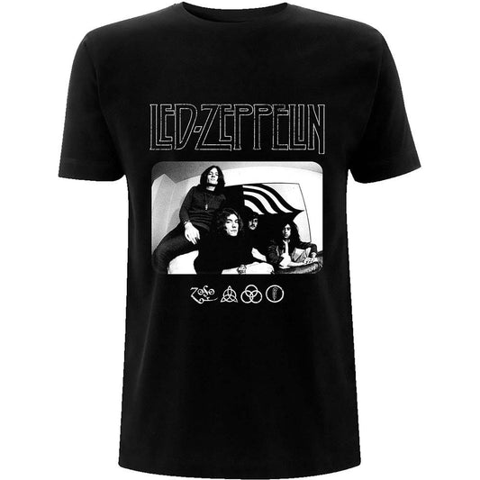 Led Zeppelin Icon Logo Photo Slim Fit T-shirt Front
