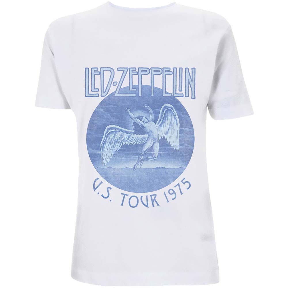 Led Zeppelin Tour '75 Blue Wash Slim Fit T-shirt Front