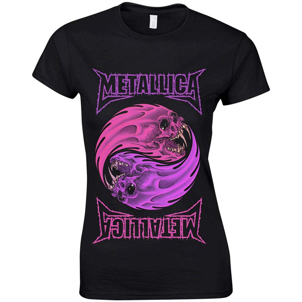 Metallica Yin Yang Purple Ladies Tee Junior Top Front