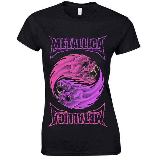 Metallica Yin Yang Purple Ladies Tee Junior Top Front
