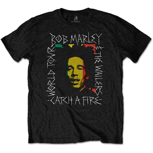 Bob Marley Rasta Scratch Slim Fit T-shirt Front