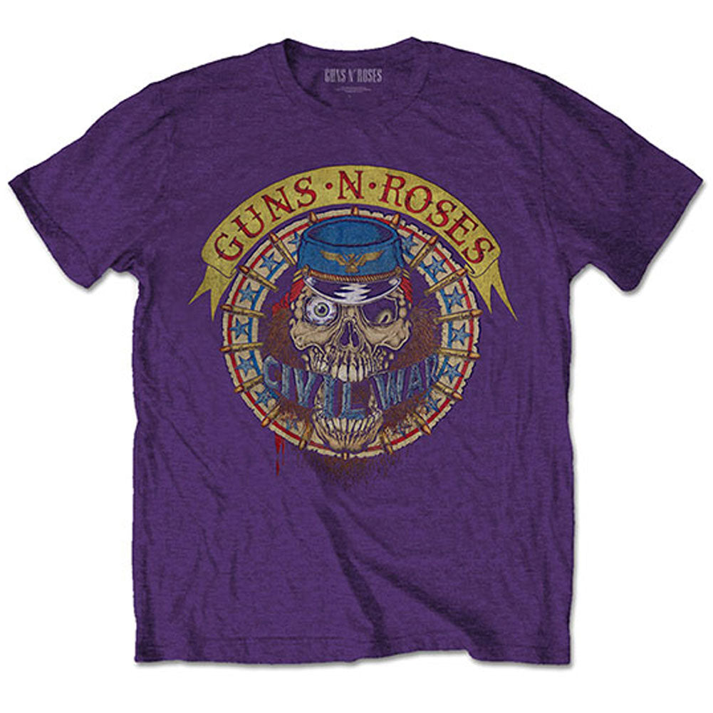 Guns N Roses Skull Circle (Back Print) Slim Fit T-shirt Front