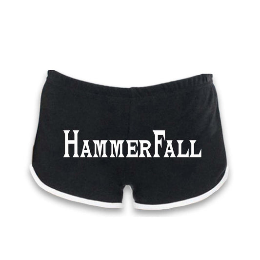 Hammerfall Logo Ladies Shorts Booty Shorts Front