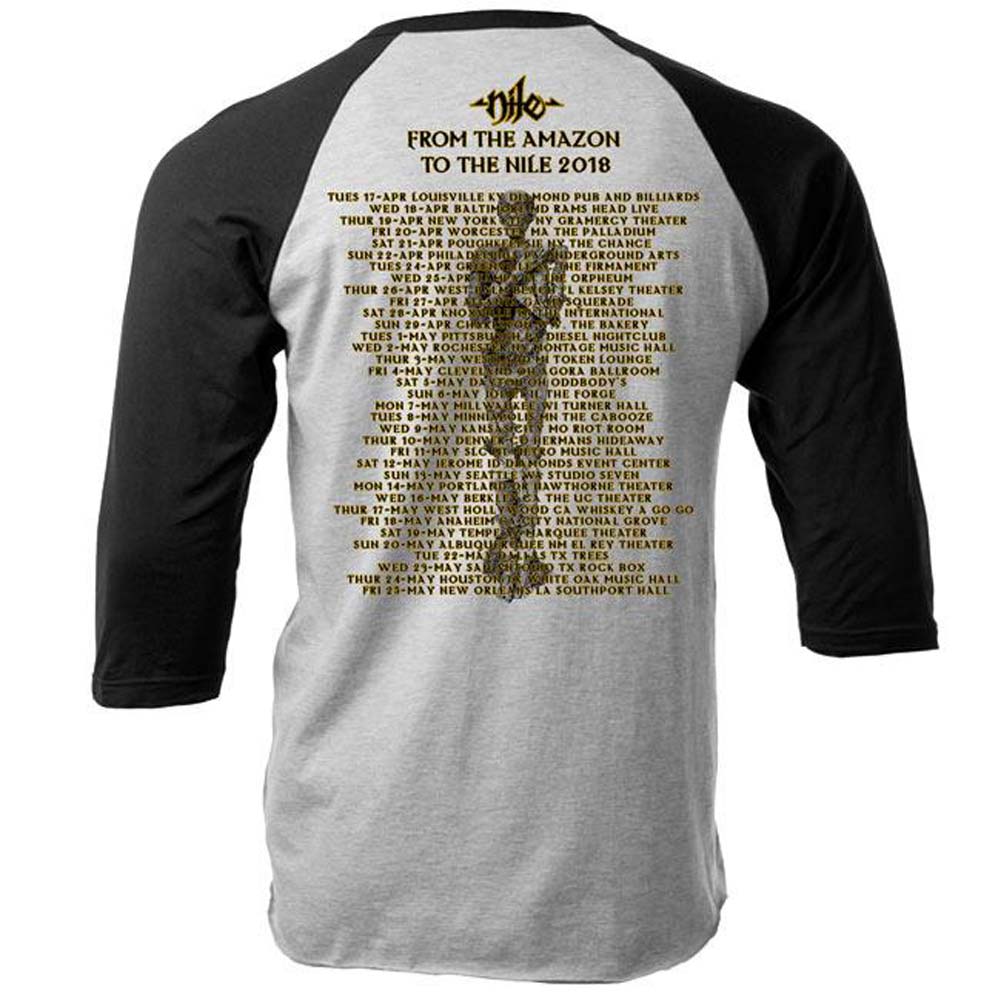Nile Scarab Gold Outline Tour Dates Raglan Baseball Jersey Back