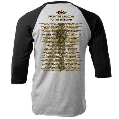 Nile Scarab Gold Outline Tour Dates Raglan Baseball Jersey Back