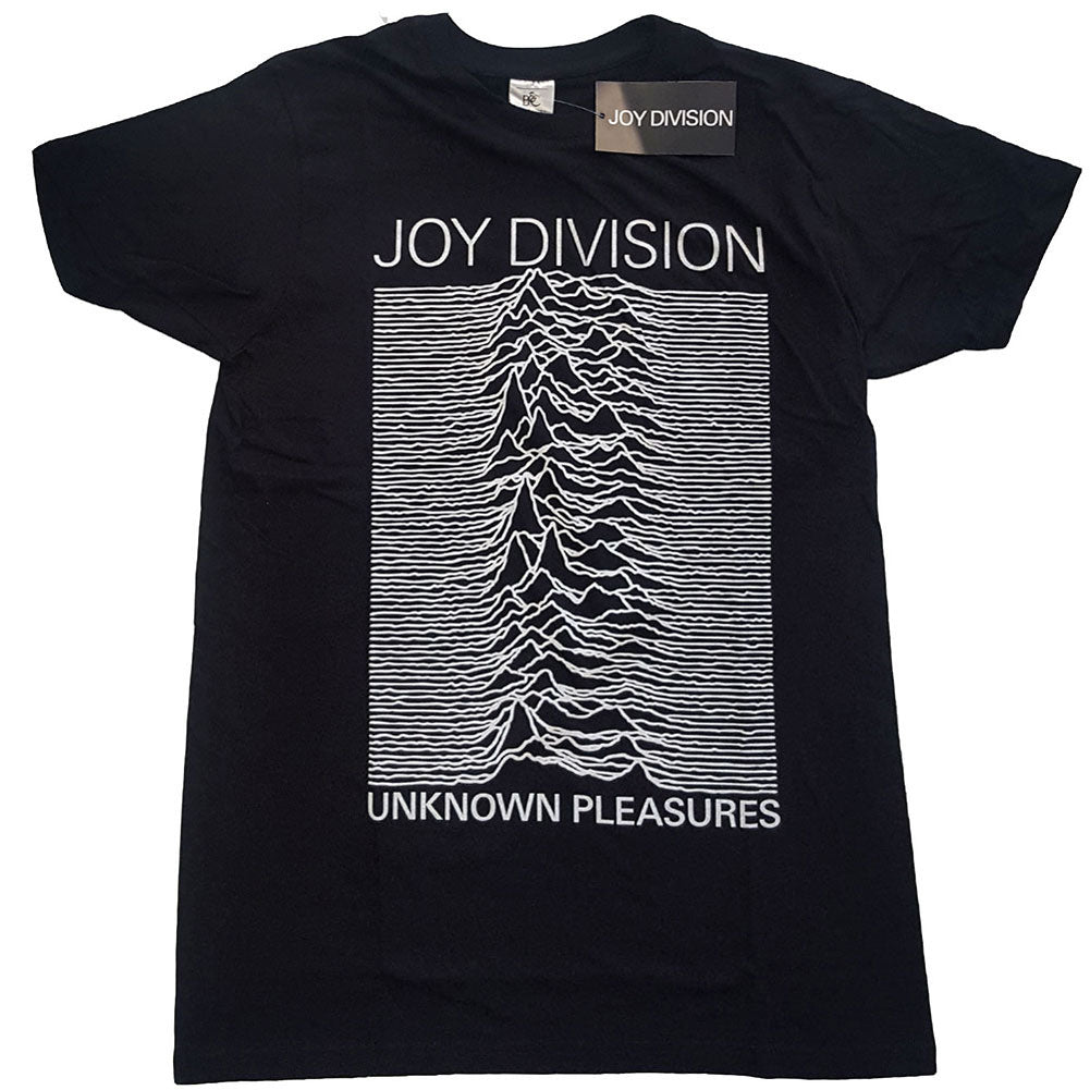Joy Division Unknown Pleasures White On Black Slim Fit T-shirt Front