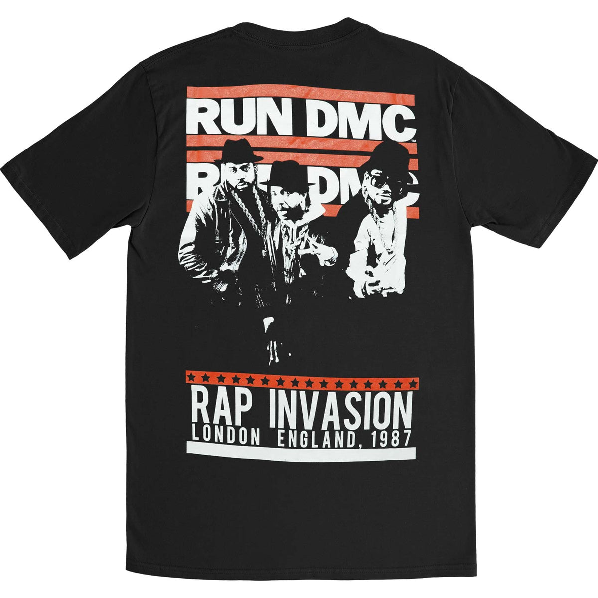 Run DMC Rap Invasion (Back Print) Slim Fit T-shirt Back