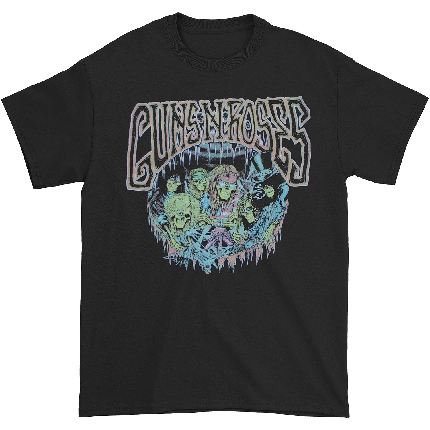 Guns N Roses Illusion Tour (Back Print) Slim Fit T-shirt Front