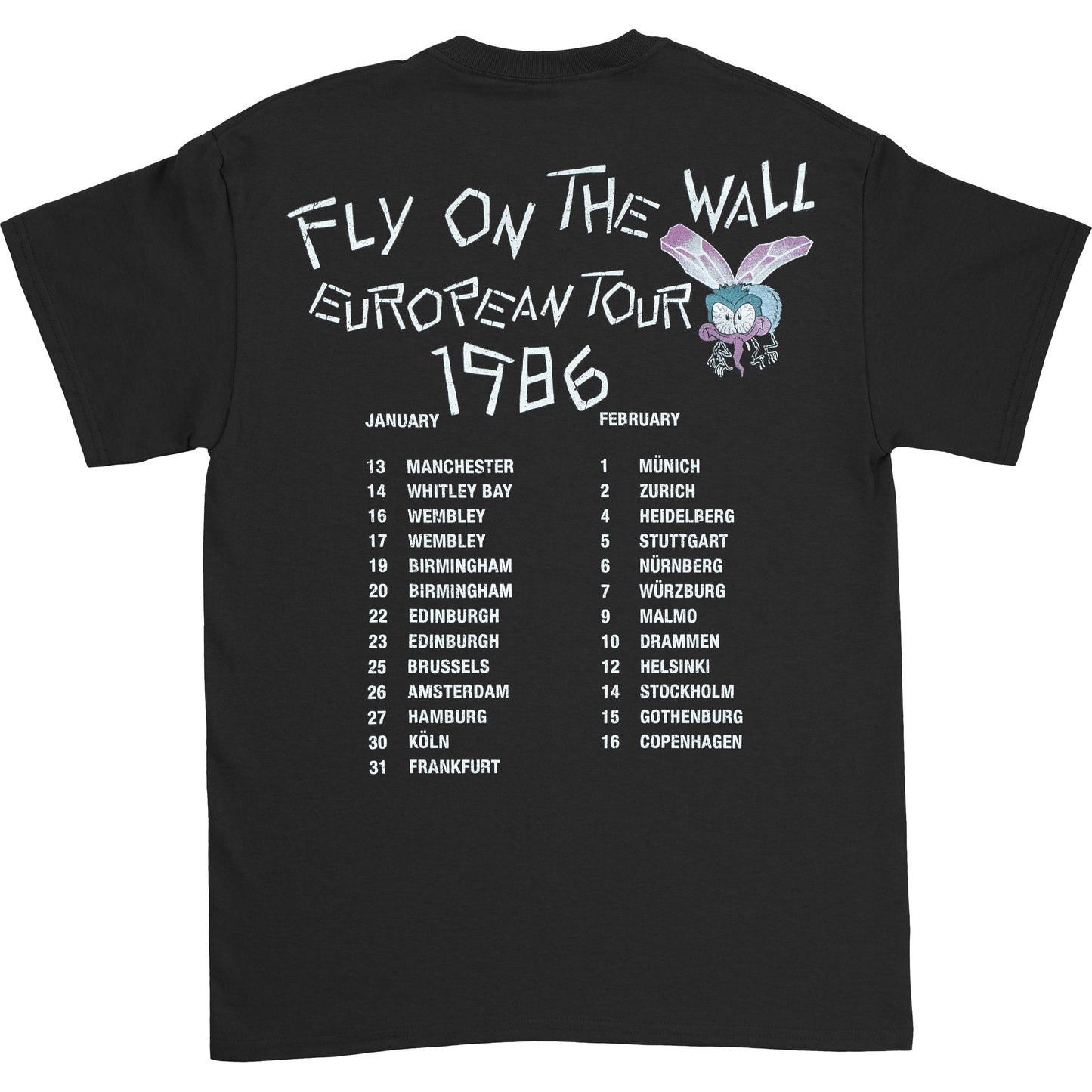 AC/DC Fly Wall Euro Tour T-shirt Back
