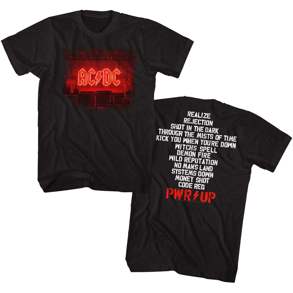 AC/DC Pwrup Track List T-shirt Front
