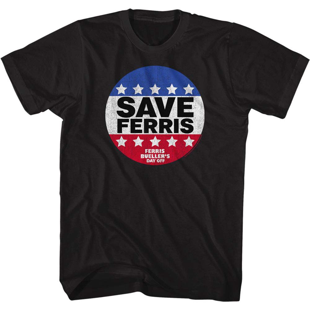 Ferris Beullers Day Off Save Ferris Button T-shirt Front