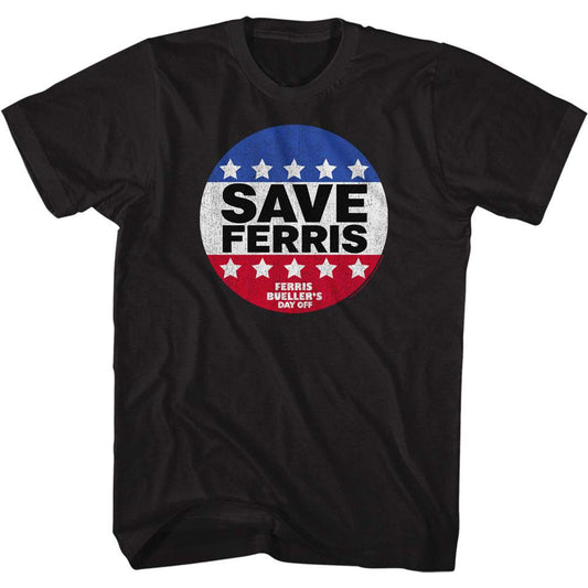 Ferris Beullers Day Off Save Ferris Button T-shirt Front