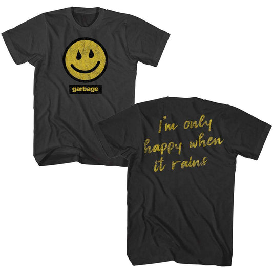 Garbage Rain Smiley T-shirt Front