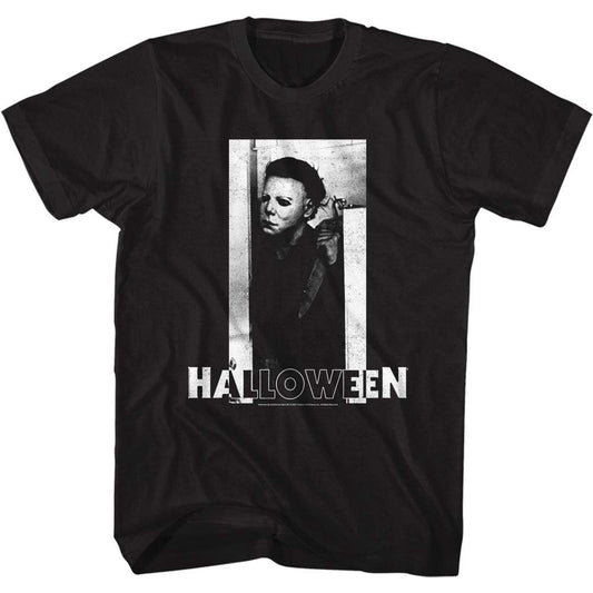 Halloween Michael & Logo B&w T-shirt Front