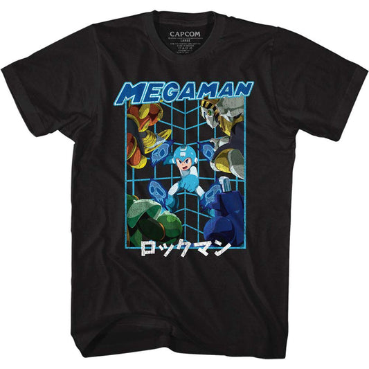 Mega Man Megaman Skulls T-shirt Front