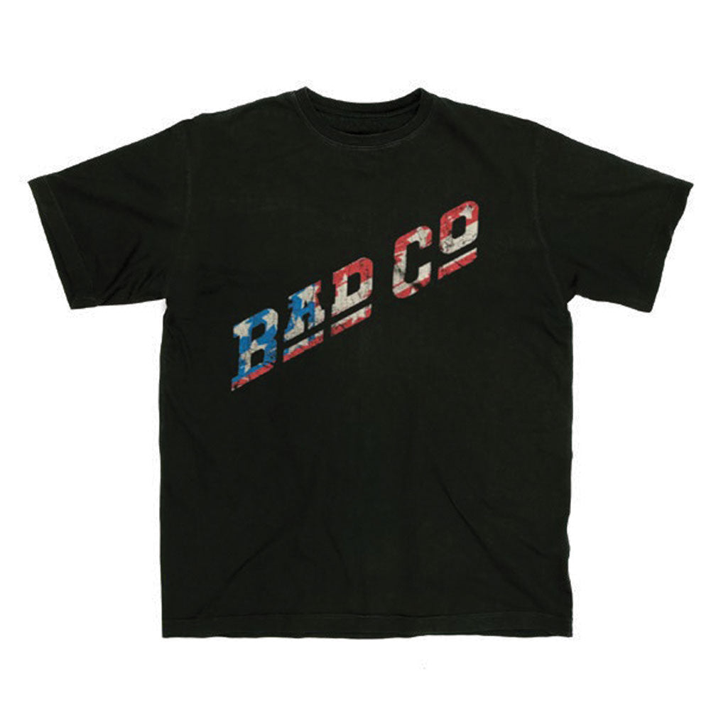 Bad Company Distressed Flag Logo T-shirt Front
