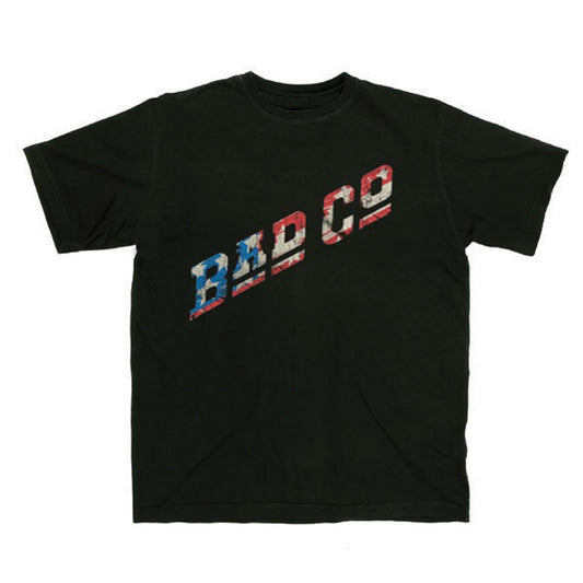 Bad Company Distressed Flag Logo T-shirt Front