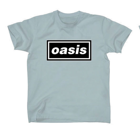 Oasis Logo On Blue Slim Fit T-shirt Front