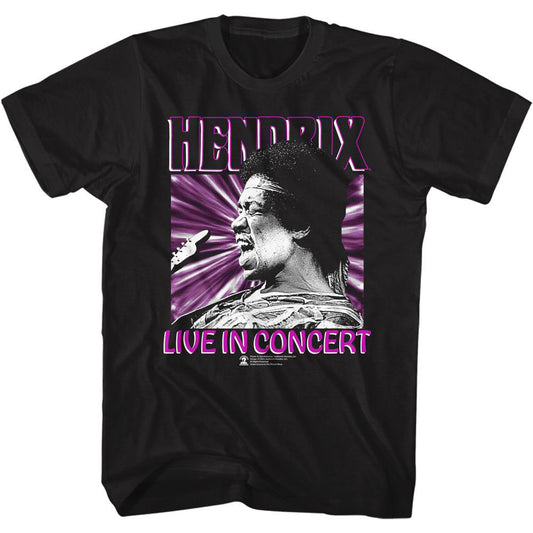 Jimi Hendrix Live In Concert T-shirt Front