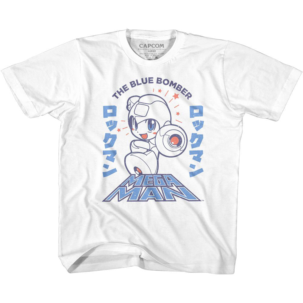 Mega Man Megaman Blue Bomber Kids Childrens T-shirt Front