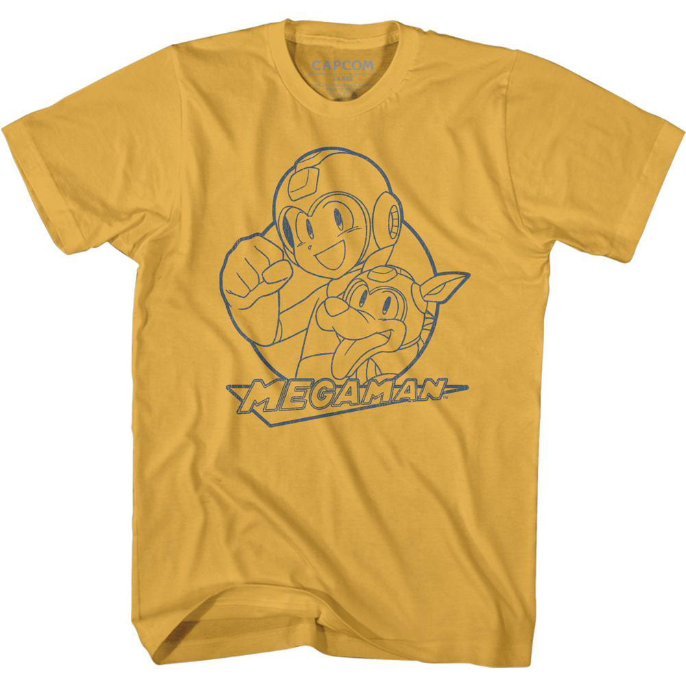 Mega Man Mega And Rush T-shirt Front