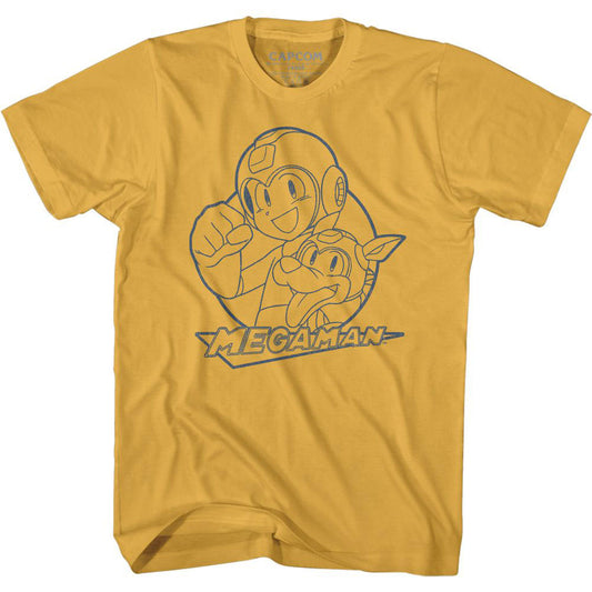 Mega Man Mega And Rush T-shirt Front