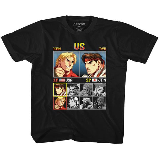 Street Fighter Ken Vs Ryu Youth T-shirt Front