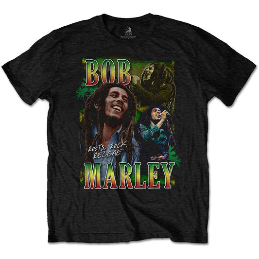 Bob Marley Roots, Rock, Reggae Homage Slim Fit T-shirt Front