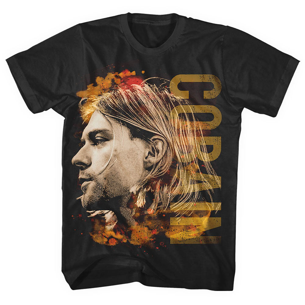Kurt Cobain Coloured Side View Slim Fit T-shirt Front