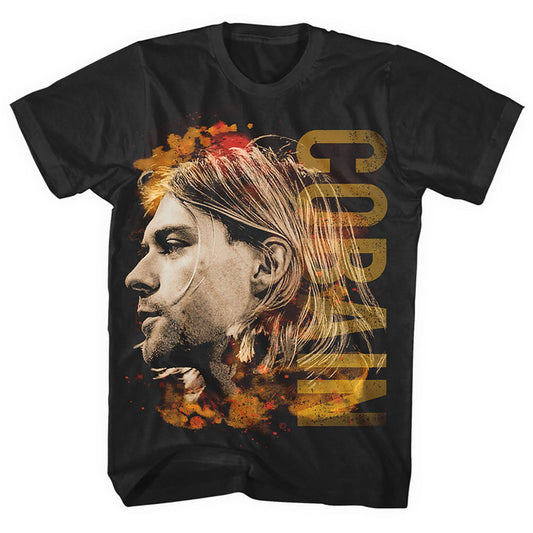 Kurt Cobain Coloured Side View Slim Fit T-shirt Front