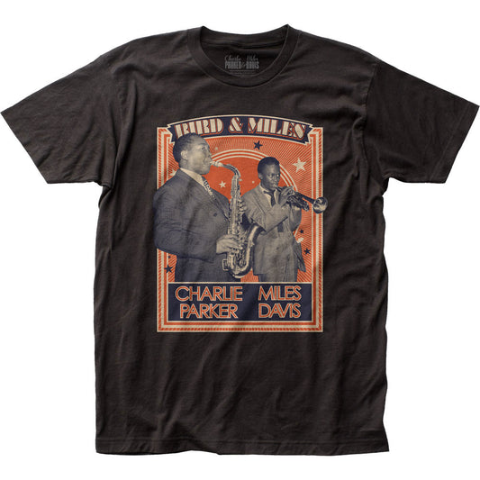 Miles Davis Bird & Miles Poster Slim Fit T-shirt Front