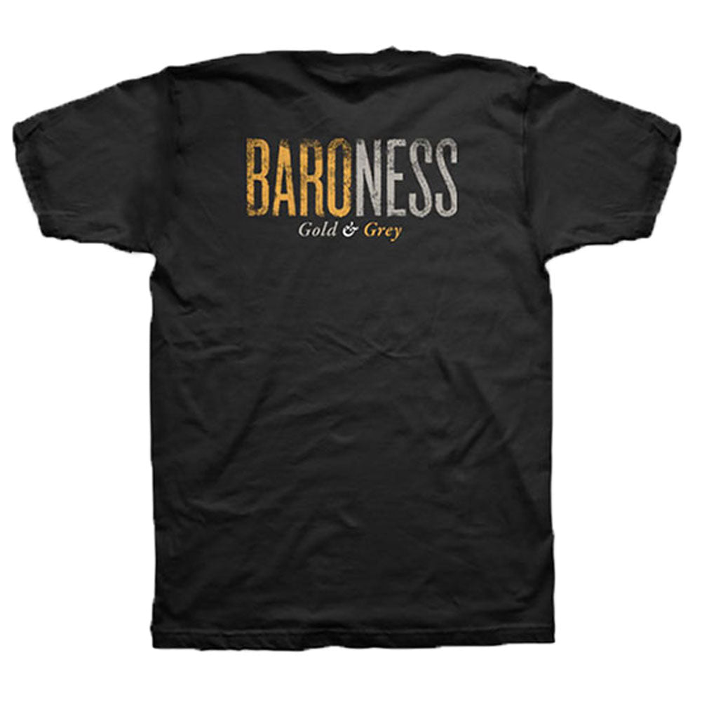 Baroness Gold & Grey (Back Print) Slim Fit T-shirt Back