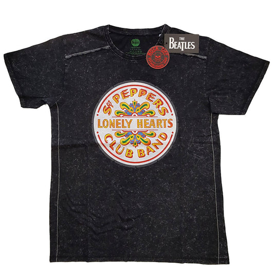 Beatles Sgt Pepper Drum Snow Wash Tee Vintage T-shirt Front