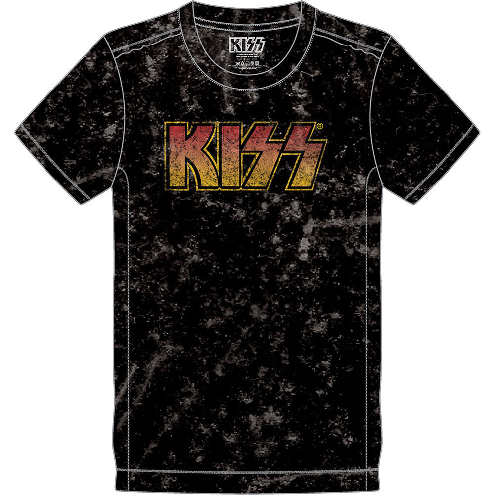 KISS Classic Logo Snow Wash Tee Vintage T-shirt Front