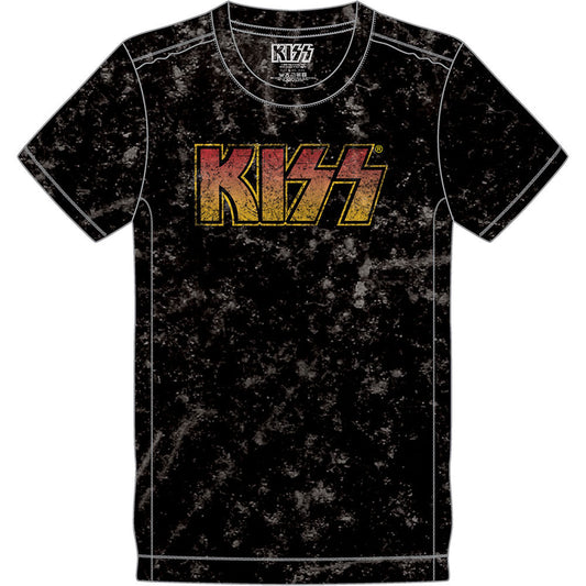 KISS Classic Logo Snow Wash Tee Vintage T-shirt Front