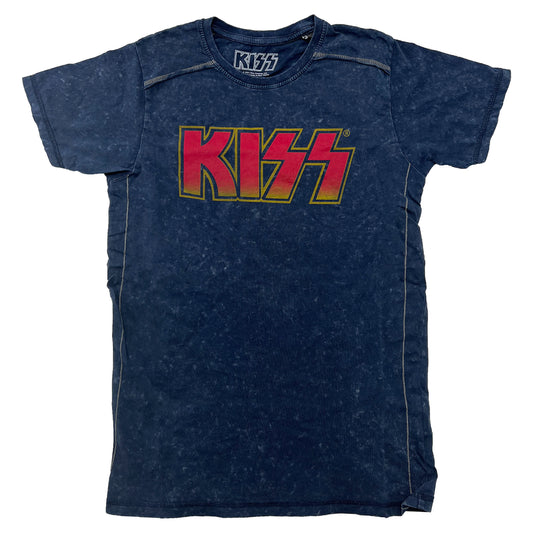 KISS Classic Logo Snow Wash Tee Vintage T-shirt Front