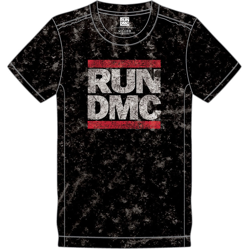 Run DMC Logo Snow Wash Tee Vintage T-shirt Front