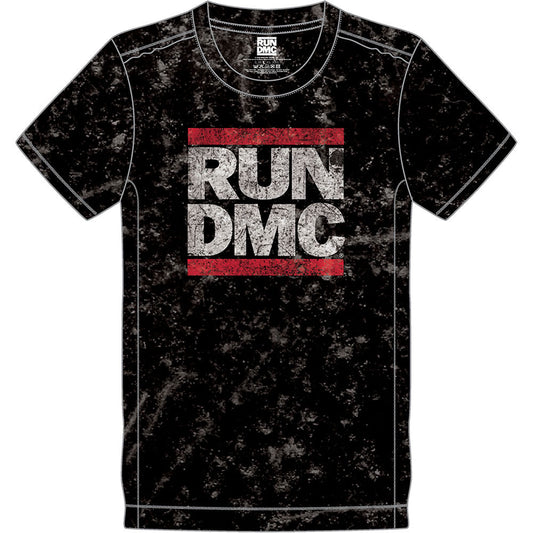 Run DMC Logo Snow Wash Tee Vintage T-shirt Front
