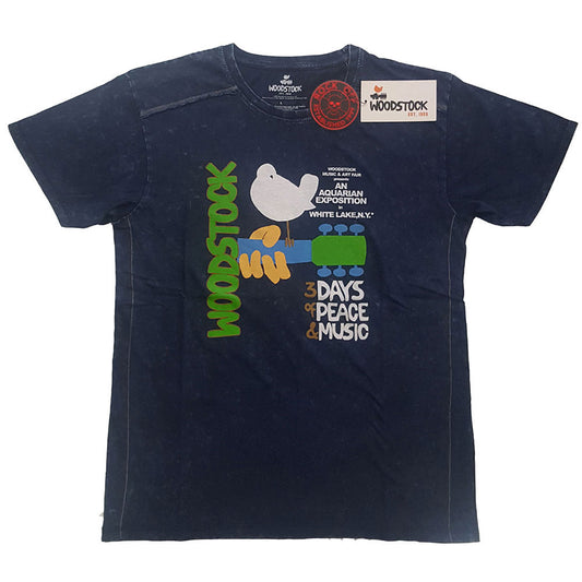 Woodstock Poster Snow Wash Tee Vintage T-shirt Front