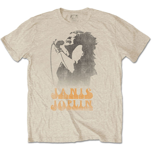 Janis Joplin Working The Mic Slim Fit T-shirt Front