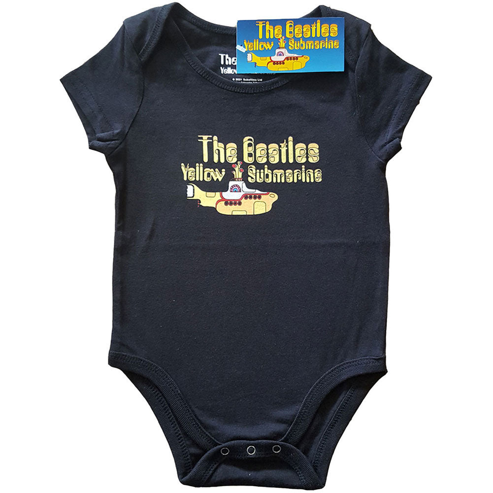 Beatles Yellow Submarine Logo & Sub Kids Baby Grow Bodysuit Front
