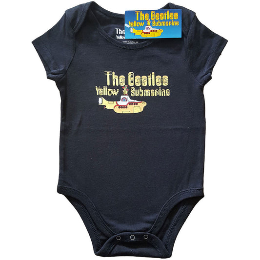 Beatles Yellow Submarine Logo & Sub Kids Baby Grow Bodysuit Front