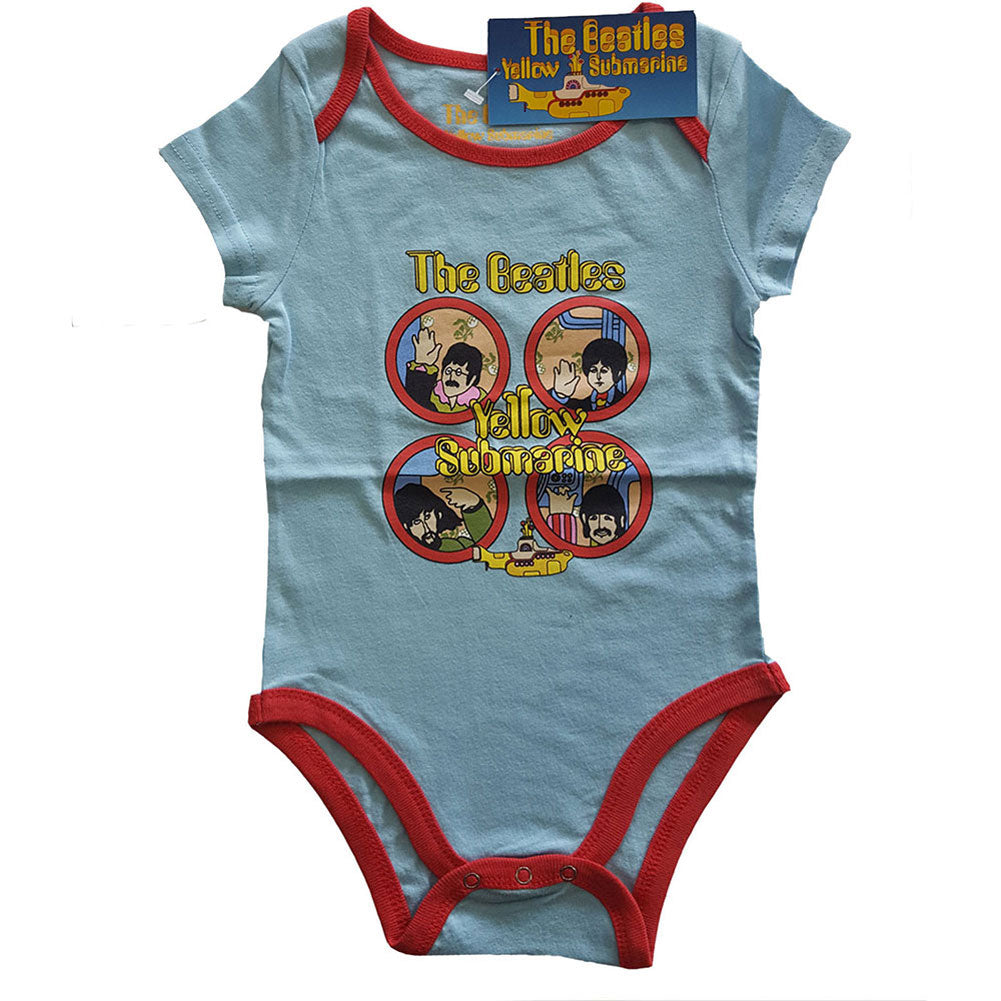 Beatles Yellow Submarine Portholes Kids Baby Grow Bodysuit Front