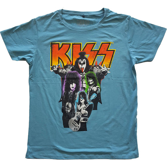 KISS Neon Band Slim Fit T-shirt Front