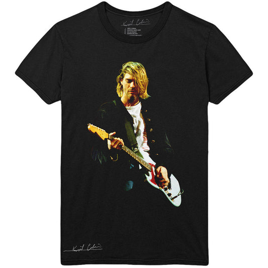 Kurt Cobain Guitar Photo Colour Slim Fit T-shirt Front