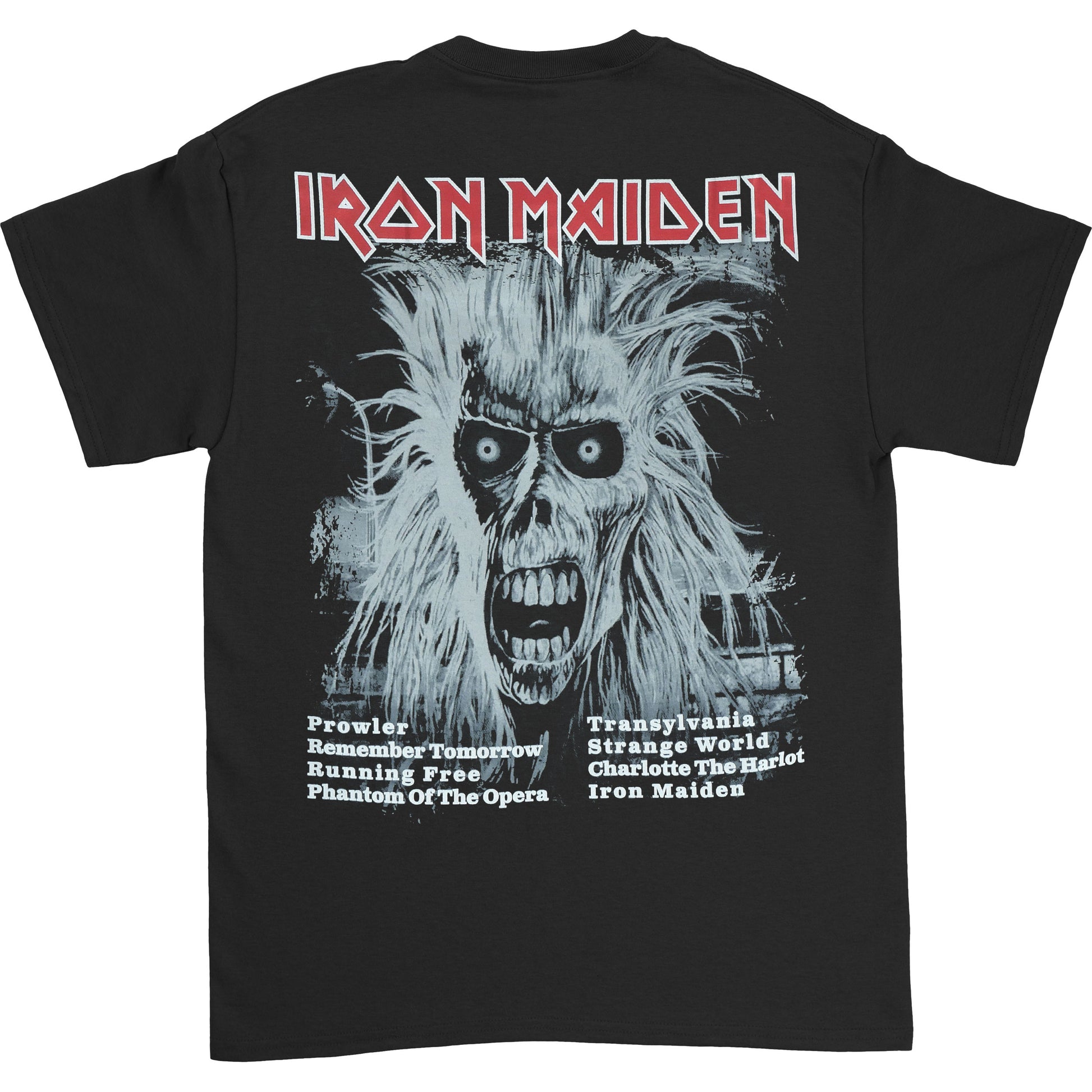 Iron Maiden First Album Track list V.3. (Back Print) Slim Fit T-shirt Back